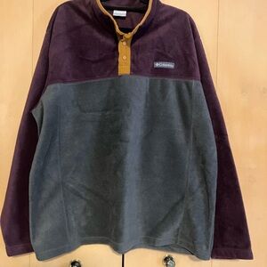 Columbia Burgundy and Charcoal Fleece Pullover